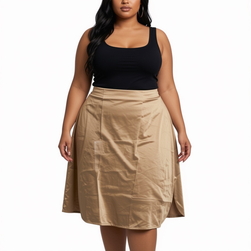 Lane Bryant Skirt Size 20 Gold Knee Length Pencil Lined NWT